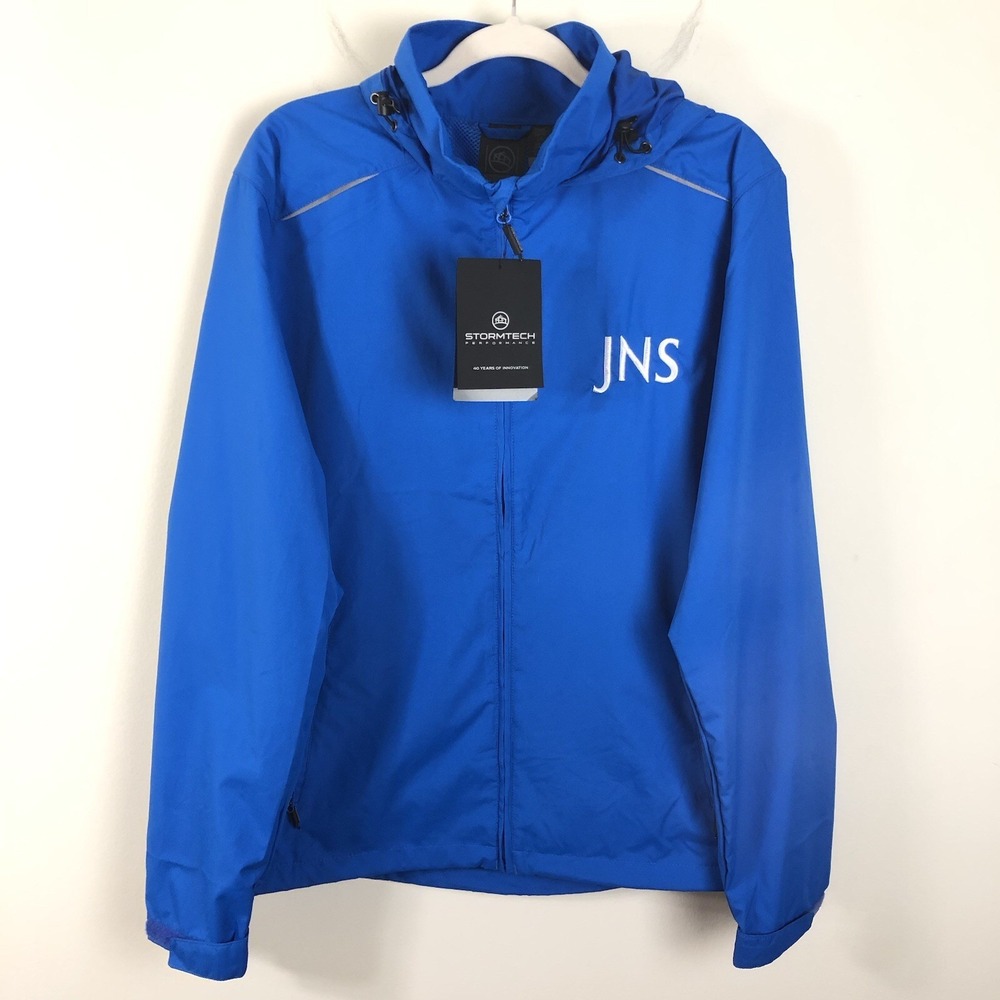 Stormtech Performance JNS Full Zip Rain Jacket Mens Sz Large Blue Outdoor NWT